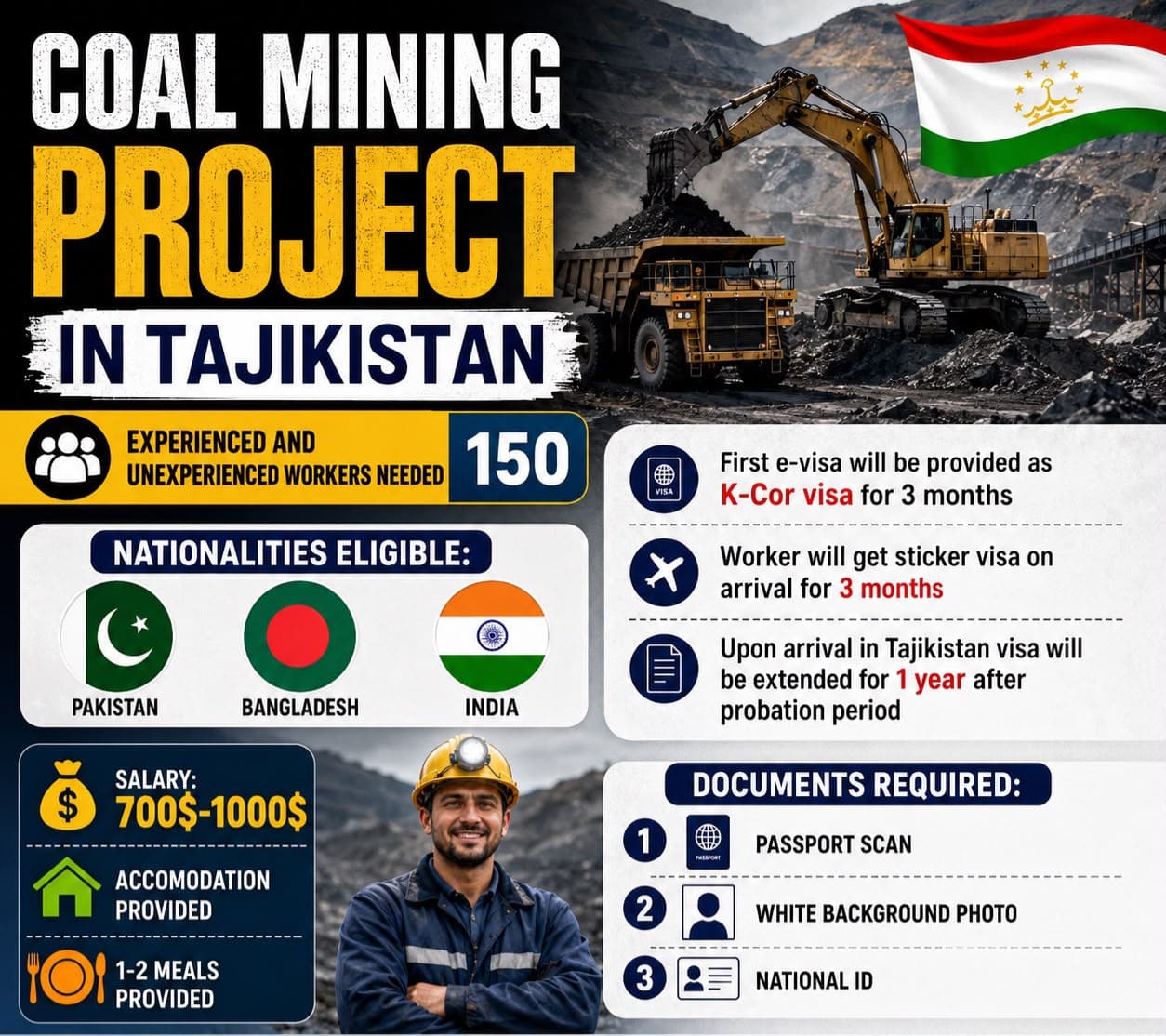 Tajkistan work visa support
